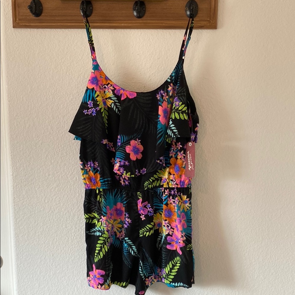 Romper Arizona Jean Co Vibrant Tropical Floral
